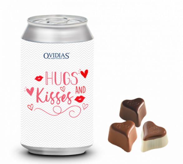 Pralines blikje Hugs and kisses