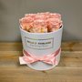 Flowerbox 15cm met roze gevriesdroogde rozen