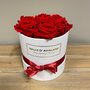 Flowerbox 15cm met rode gevriesdroogde rozen